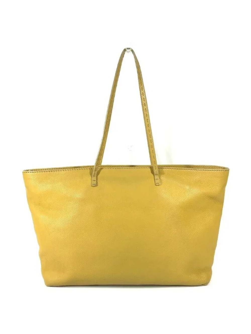 Fendi Shoulder Bag Selleria Logo Horse Pattern Leather Yellow
